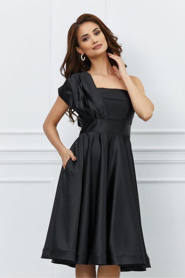 Rochie MBG neagra cu un umar gol