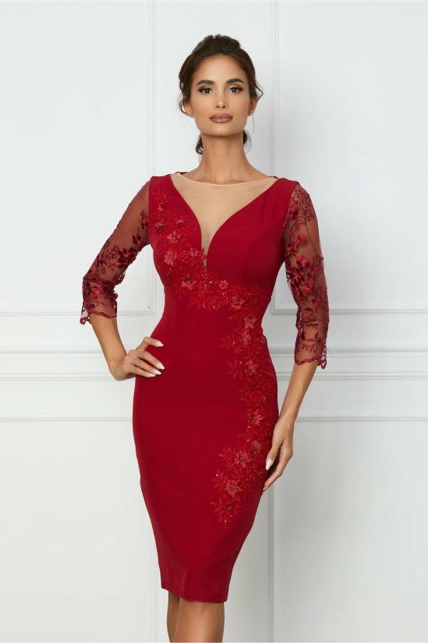 rochie-mbg-rosie-cu-broderie-florala-1074645-868029-4.jpeg Rochie MBG rosie cu broderie florala