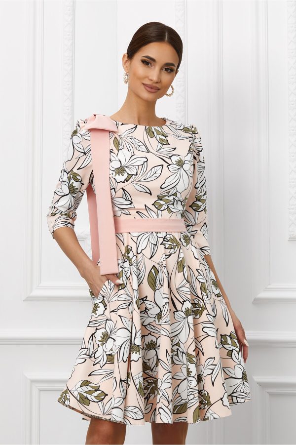 rochie-mbg-roz-pal-cu-imprimeuri-florale-verzi-1016442-818268-4.jpeg Rochie MBG roz pal cu imprimeuri florale verzi