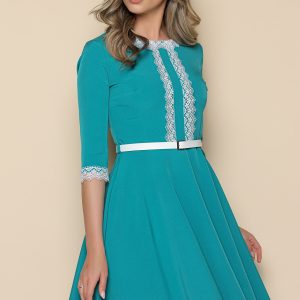rochie-mbg-verde-cu-dantela-alba-1018185-820998-4.jpeg Rochie MBG verde cu dantela alba