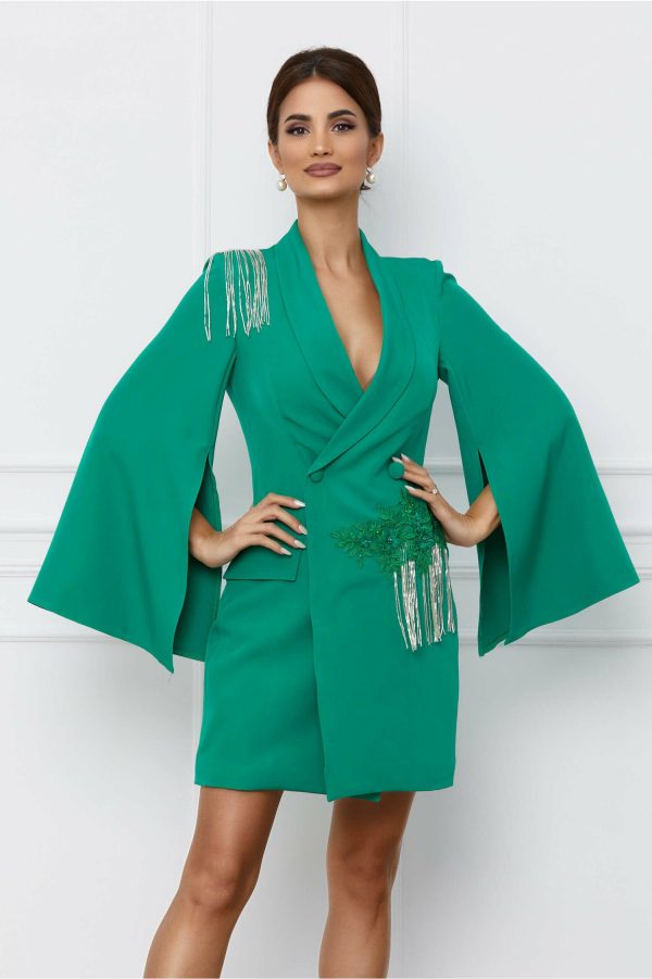 rochie-mbg-verde-tip-sacou-cu-franjuri-in-talie-si-pe-umar-1071537-862830-4.jpeg Rochie MBG verde tip sacou cu franjuri in talie si pe umar