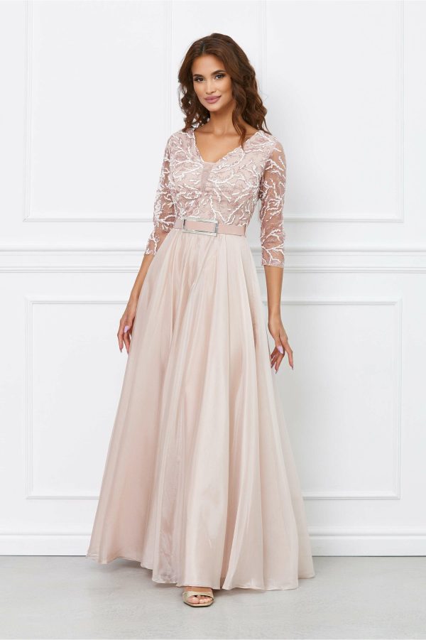 Rochie Mikky roz cu glitter la bust