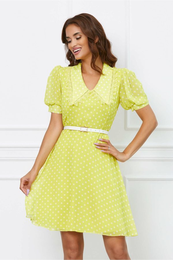 rochie-miley-galbena-cu-buline-albe-si-guler-mai-1049877-848031-4.jpeg Rochie Miley galbena cu buline albe si guler mai