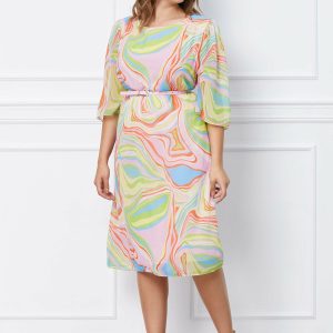 rochie-miruna-roz-cu-imprimeuri-verzi-si-orange-1050831-849336-4.jpeg Rochie Miruna roz cu imprimeuri verzi si orange