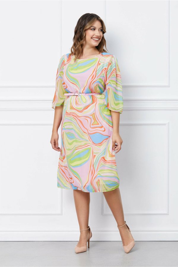 rochie-miruna-roz-cu-imprimeuri-verzi-si-orange-1050831-849336-4.jpeg Rochie Miruna roz cu imprimeuri verzi si orange