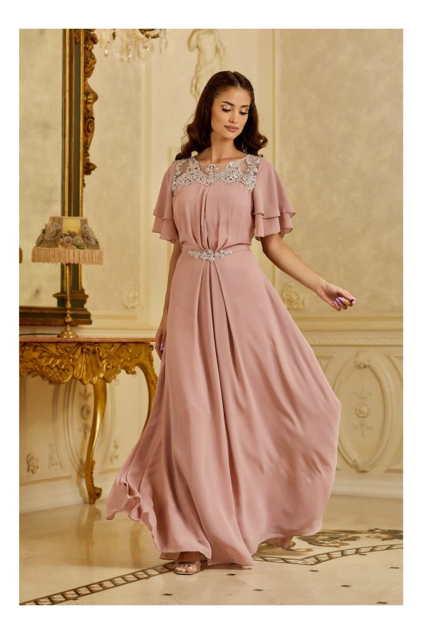 rochie-misha-lunga-roz-cu-dantela-la-decolteu-1044654-843222-4.jpeg Rochie Misha lunga roz cu dantela la decolteu