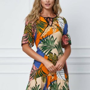 rochie-moze-bej-cu-imprimeu-orange-si-frunze-1056942-850281-4.jpeg Rochie Moze bej cu imprimeu orange si frunze