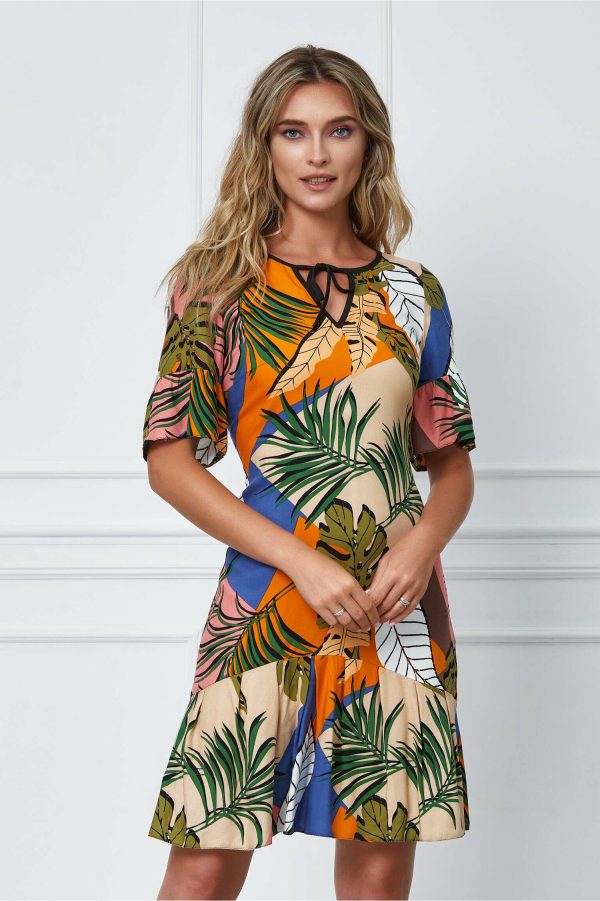 rochie-moze-bej-cu-imprimeu-orange-si-frunze-1056942-850281-4.jpeg Rochie Moze bej cu imprimeu orange si frunze