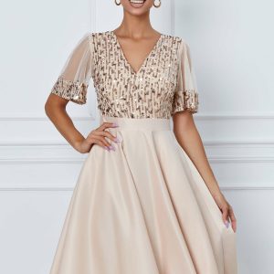 Rochie Moze bej cu paiete la bust