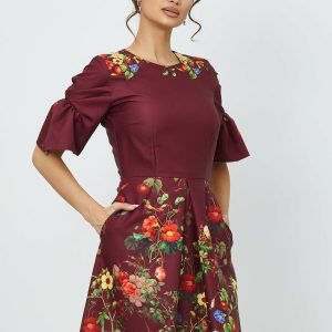 rochie-moze-bordo-cu-flori-colorate-1008150-812934-4.jpeg Rochie Moze bordo cu flori colorate