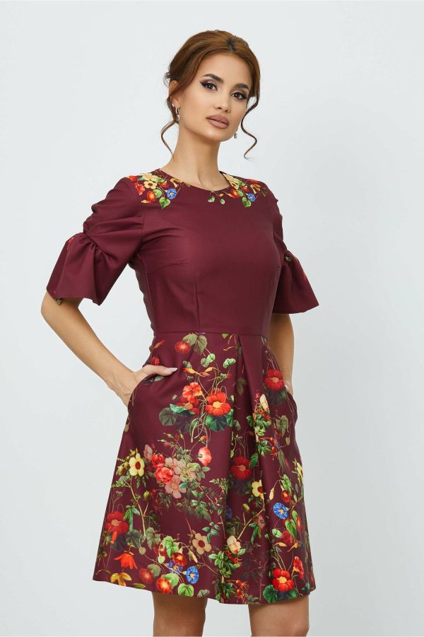 rochie-moze-bordo-cu-flori-colorate-1008150-812934-4.jpeg Rochie Moze bordo cu flori colorate