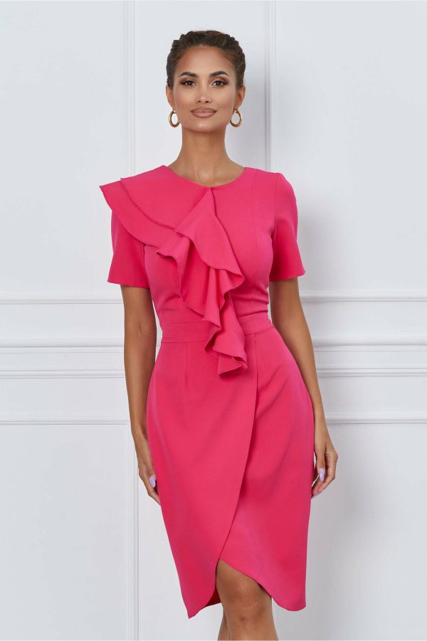rochie-moze-fucsia-cu-volan-pe-bust-si-fusta-petrecuta-1063407-857358-4.jpeg Rochie Moze fucsia cu volan pe bust si fusta petrecuta
