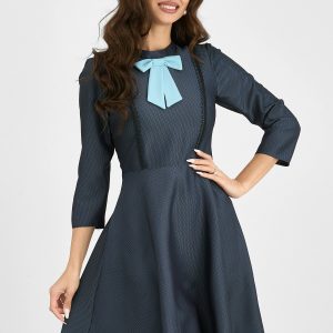 rochie-moze-gri-cu-funda-bleu-la-guler-997491-804513-4.jpeg Rochie Moze gri cu funda bleu la guler