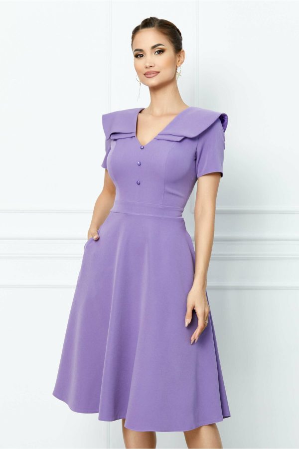 rochie-moze-lila-cu-guler-si-nasturi-pe-bust-1040232-838317-4.jpeg Rochie Moze lila cu guler si nasturi pe bust