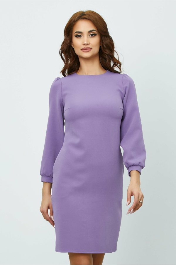 Rochie Moze lila cu maneci lungi