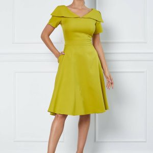 Rochie Moze lime cu guler maxi