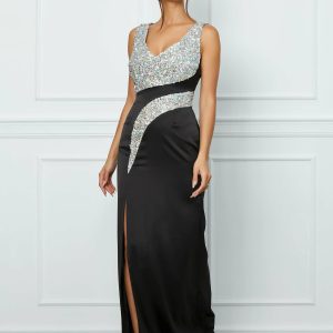 rochie-moze-lunga-neagra-cu-paiete-la-bust-1047951-844212-4.jpeg Rochie Moze lunga neagra cu paiete la bust