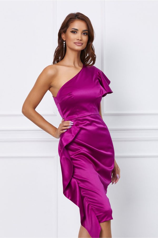 Rochie Moze magenta cu volanase