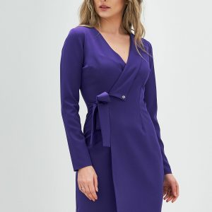 Rochie Moze mov cu decolteu petrecut