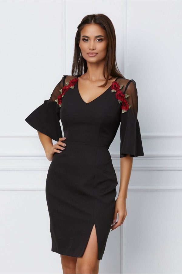 rochie-moze-neagra-cu-flori-rosii-aplicate-la-umeri-1066425-860490-4.jpeg Rochie Moze neagra cu flori rosii aplicate la umeri
