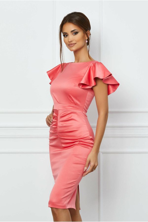 rochie-moze-roz-piersica-cu-fronseu-pe-fusta-si-maneci-tip-volane-1044159-840780-4.jpeg Rochie Moze roz piersica cu fronseu pe fusta si maneci tip volane