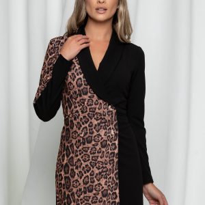 rochie-moze-tip-sacou-neagra-cu-insertii-animal-print-937083-751176-4.jpeg Rochie Moze tip sacou neagra cu insertii animal print