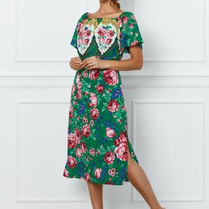 rochie-moze-verde-cu-imprimeuri-florale-roz-1044270-841005-4.jpeg Rochie Moze verde cu imprimeuri florale roz