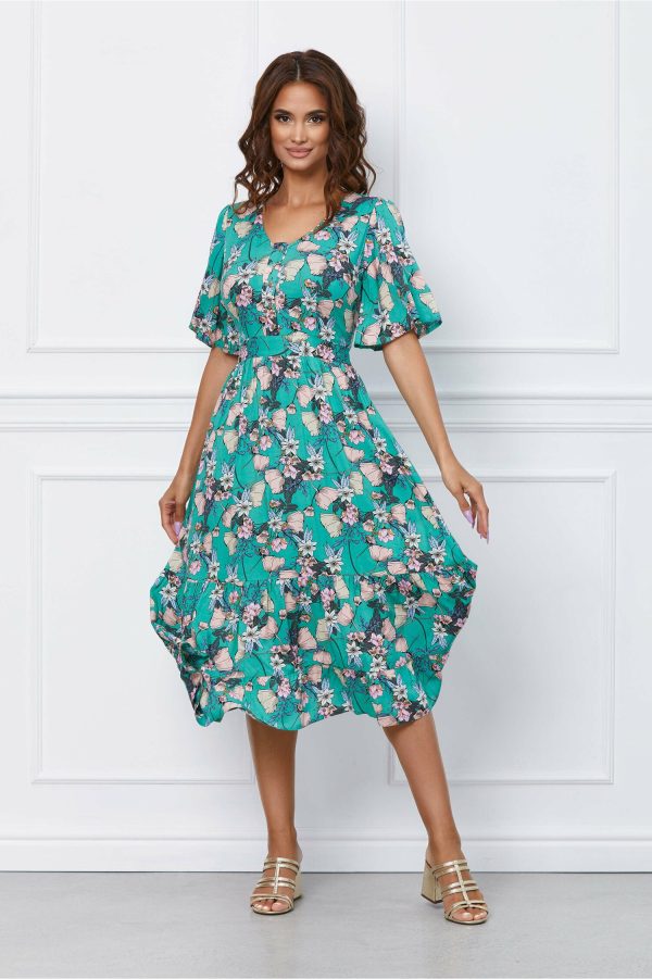 rochie-moze-verde-cu-imprimeuri-florale-roz-si-nasturi-la-bust-1056984-850254-4.jpeg Rochie Moze verde cu imprimeuri florale roz si nasturi la bust