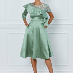 rochie-moze-verde-fistic-cu-paiete-la-decolteu-1062771-857211-4.jpeg Rochie Moze verde fistic cu paiete la decolteu