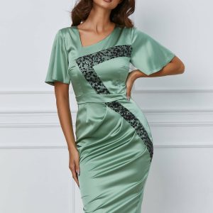 rochie-moze-verde-fistic-cu-paiete-negre-1071819-863889-4.jpeg Rochie Moze verde fistic cu paiete negre