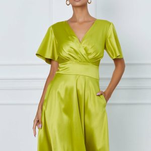 rochie-moze-verde-lime-cu-decolteu-petrecut-1062834-857193-4.jpeg Rochie Moze verde lime cu decolteu petrecut