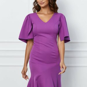 Rochie Moze violet cu baza evazata