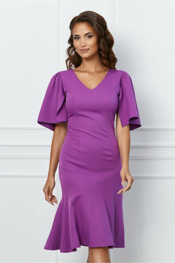 Rochie Moze violet cu baza evazata