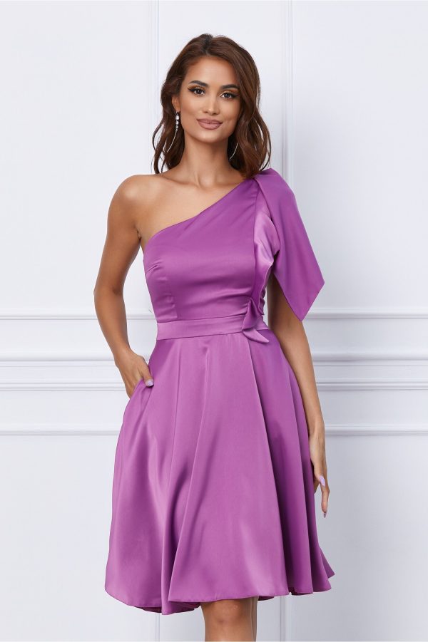 Rochie Moze violet cu un umar gol