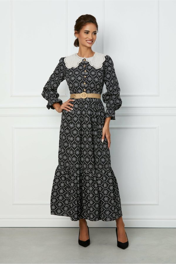 rochie-nadia-neagra-cu-imprimeu-floral-si-curea-in-talie-1076157-867051-4.jpeg Rochie Nadia neagra cu imprimeu floral si curea in talie