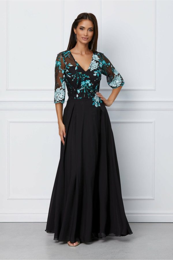 rochie-romina-lunga-neagra-cu-paiete-turcoaz-la-bust-1062135-857631-4.jpeg Rochie Romina lunga neagra cu paiete turcoaz la bust