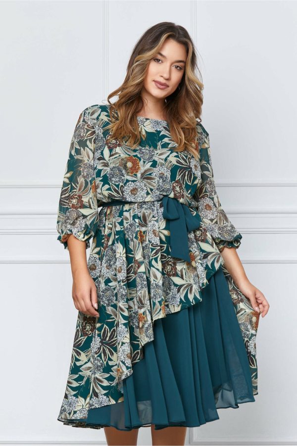rochie-rona-verde-cu-imprimeu-floral-maro-1072026-864369-4.jpeg Rochie Rona verde cu imprimeu floral maro