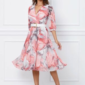 rochie-sabrina-corai-cu-imprimeuri-gri-1049637-847152-4.jpeg Rochie Sabrina corai cu imprimeuri gri