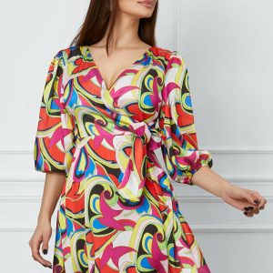 rochie-samira-roz-cu-imprimeuri-multicolore-1026708-828984-4.jpeg Rochie Samira roz cu imprimeuri multicolore