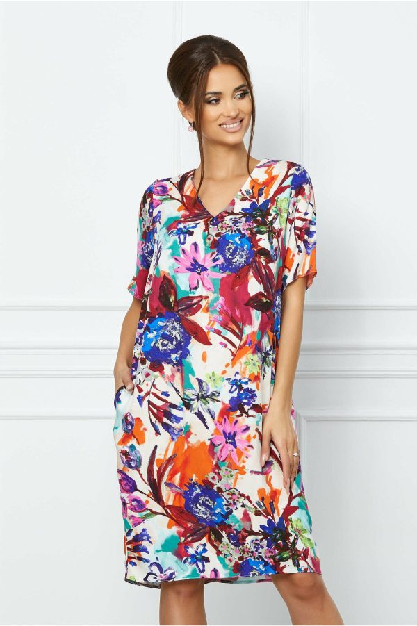 rochie-sara-alba-cu-imprimeu-floral-colorat-1039143-840225-4.jpeg Rochie Sara alba cu imprimeu floral colorat