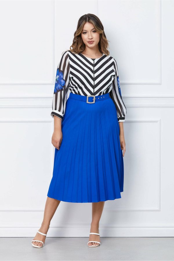 rochie-sara-albastra-cu-dungi-albe-si-negre-la-bust-1050234-849636-4.jpeg Rochie Sara albastra cu dungi albe si negre la bust