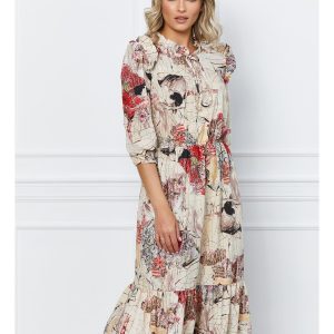 rochie-sara-bej-cu-imprimeu-divers-rosu-1030698-833622-4.jpeg Rochie Sara bej cu imprimeu divers rosu