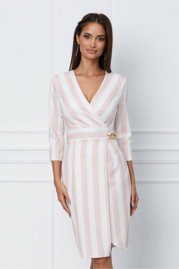 rochie-sara-cu-dungi-albe-roz-si-accesoriu-in-talie-1062441-858048-4.jpeg Rochie Sara cu dungi albe-roz si accesoriu in talie