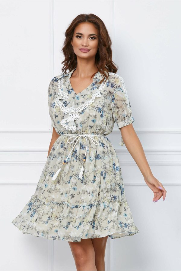 rochie-shana-bej-cu-imprimeuri-si-dantela-1050507-848151-4.jpeg Rochie Shana bej cu imprimeuri si dantela