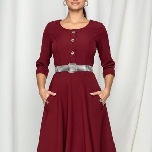 rochie-simona-bordo-cu-nasturi-si-curea-962799-772590-4.jpeg Rochie Simona bordo cu nasturi si curea
