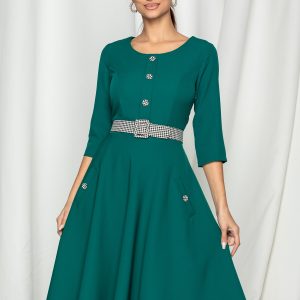 rochie-simona-verde-cu-nasturi-si-curea-962817-772575-4.jpeg Rochie Simona verde cu nasturi si curea