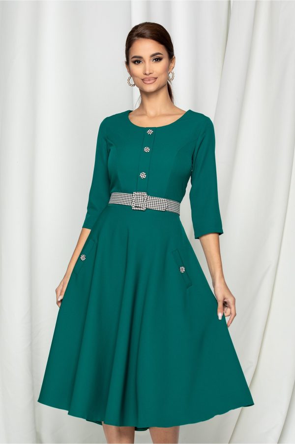 rochie-simona-verde-cu-nasturi-si-curea-962817-772575-4.jpeg Rochie Simona verde cu nasturi si curea