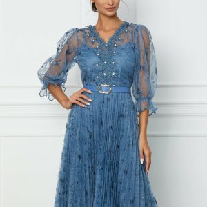 rochie-sorana-albastra-cu-fusta-plisata-si-curea-in-talie-1075749-867228-4.jpeg Rochie Sorana albastra cu fusta plisata si curea in talie