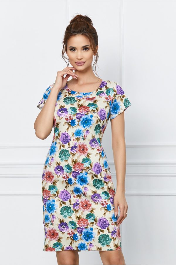rochie-sorina-bej-cu-imprimeuri-florale-colorate-1030890-831999-4.jpeg Rochie Sorina bej cu imprimeuri florale colorate