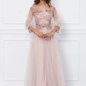 rochie-theo-lunga-roz-cu-broderie-si-glitter-la-bust-1049253-846777-4.jpeg Rochie Theo lunga roz cu broderie si glitter la bust
